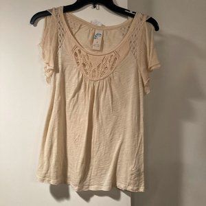 Odille Ivory Blouse short sleeve size 4 womens